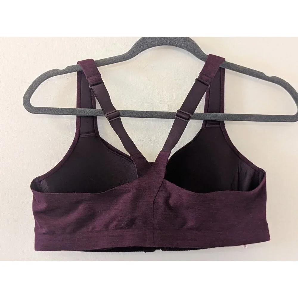 Knockout by Victorias Secret Purple Front-Close Sports Bra 36C Adjustable Straps - Picture 3 of 9